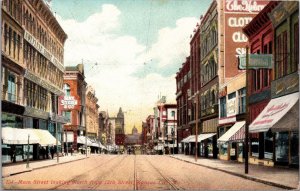 Postcard Main Street Looking North from 12th Street in Kansas City, Missouri