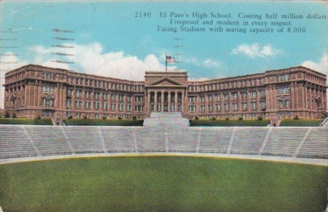 Texas El Paso High School and Stadium 1935 Curteich