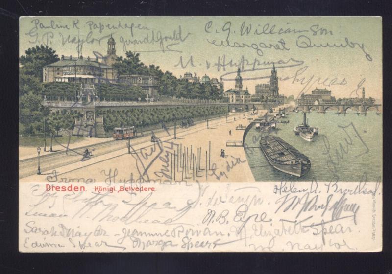 DRESDEN GERMANY KONIGL. BELVEDERE 1905 ANTIQUE VINTAGE POSTCARD