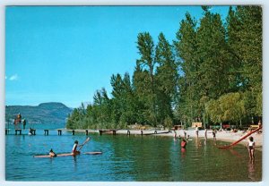 BEACH at NARAMATA, B.C. Canada ~ OKANOGAN LAKE British Columbia ~ 4x6 Postcard