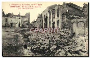 Old Postcard Gerbeviller a corner of the Rue Gambetta after the bombing Army