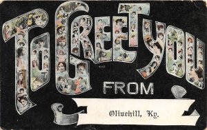 G35/ Olivehill Kentucky Postcard Greetings To Greet You From Olivehill