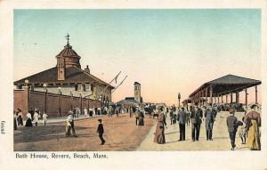 Revere Beach MA State Bath House Copper Windows Postcard