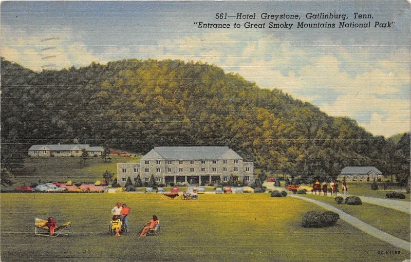 Gatlinburg Tennessee 1951 Postcard Hotel Greystone Great Smoky Mountains