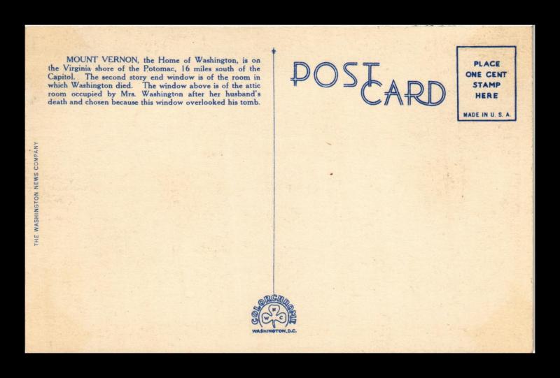 GEORGE WASHINGTON HOME MT VERNON VIRGINIA