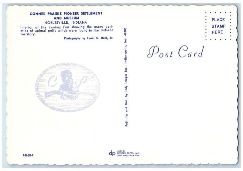 c1960 Conner Prairie Pioneer Settlement Trading Interior Noblesville IN Postcard 