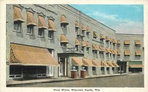 1920s Hotel Witter roadside Wisconsin Rapids Wisconsin Kropp postcard 2488