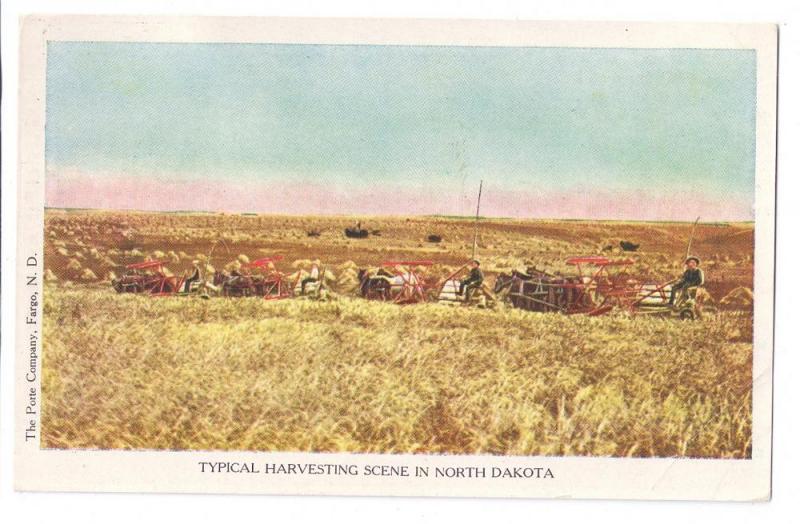 North Dakota Harvesting Scene Porte Co. Fargo ND UDB