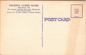 Linen Postcard Lobster Grotto Marine Dining Room in Chicago, Illinois~138461