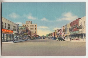 P2621 vintage postcard woolworth & montgomery ward, main street view clovis N.M.