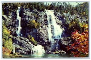 1971 Bridal Veil Falls Agawa Canyon Algoma Central Railway Canada Postcard 