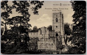 1905 Fountains Abbey Tower From South Walk Yorkshire England Posted Postcard