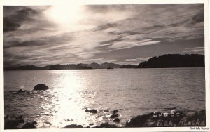 Postcard RPPC Sunset Kodiak Alaska