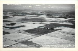 RPPC Postcard Wheat Farms West Of Spokane WA Air Photo By Leo's 17-424