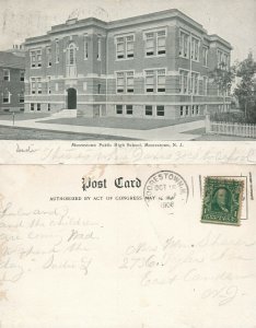 MOORESTOWN N.J. PUBLIC HIGH SCHOOL 1908 UNDIVIDED ANTIQUE POSTCARD