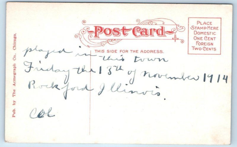 ROCKFORD, IL Illinois ~ New Dormitory ROCKFORD COLLEGE 1914  Postcard