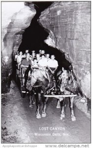 Wisconsin People On Horse and Wagon Lost Canyon Wisconsin Dells Real Photo