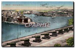  Vintage Postcard Malted Salting Battery Malta