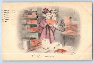 1912 Romance Couple Book Lovers St. Paul Minnesota MN Posted Antique Postcard