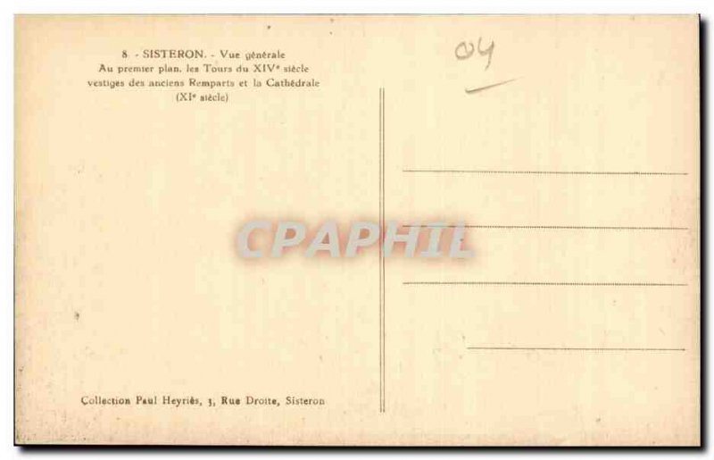 Sisteron - Vue Generale - Old Postcard