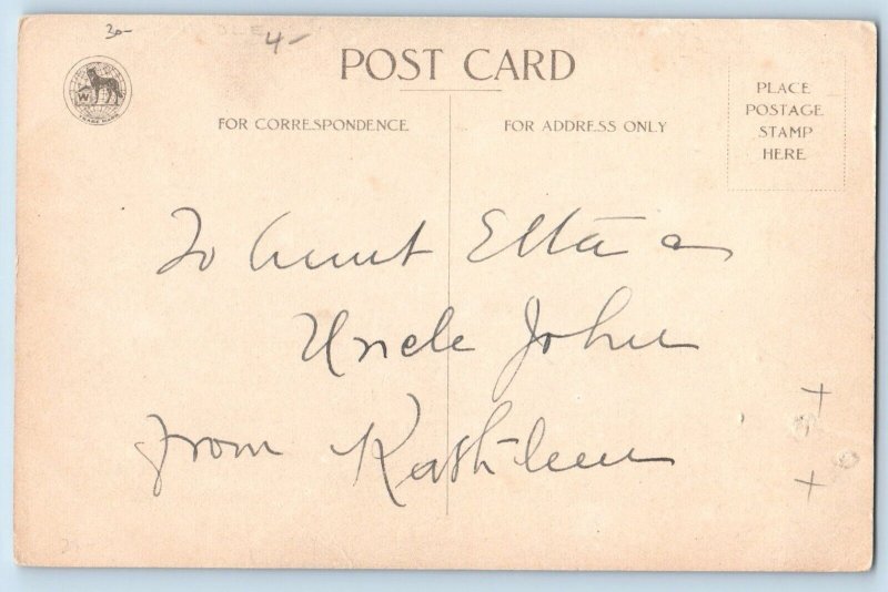 Ellen Clapsaddle Signed Wolf Postcard Christmas Mother And Children c1910's