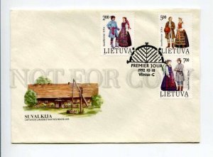 406620 Lithuania 1992 year native types First Day COVER