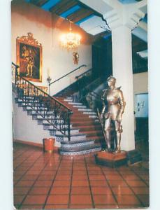 Pre-1980 POSTCARD OF KNIGHT SUIT OF ARMOR AT HOTEL Zimapan Hidalgo Mexico F6545