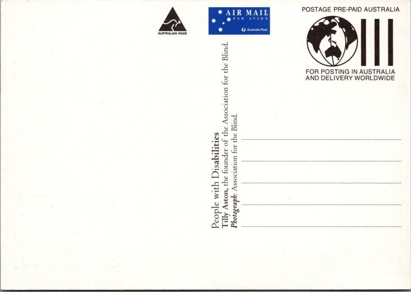 Stamp Postcard - First Day of Issue, Association of The Blind, Australia RR15711