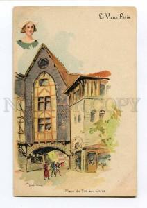 251319 Old PARIS Place du Pre aux Clercs by ROBIDA Vintage PC