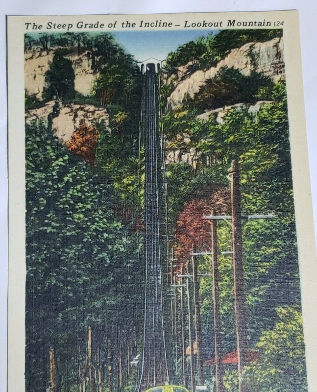 Vintage Postcard Cable Car Train Lookout Mountain Chattanooga Tennessee   900