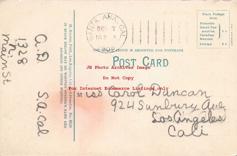 CA, Laguna Beach, California, Wharf, 1906 PM, M Rieder No 6628