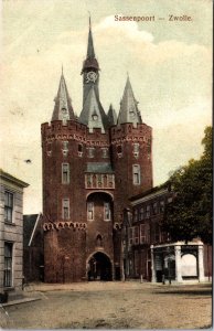 Netherlands Zwolle Sassenpoort Vintage Postcard C014