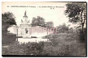 Old Postcard Chatellerault (Vienna) The Public Garden and Monument