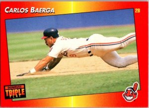 1992 Donruss Baseball Card Carlos Baerga Cleveland Indians sk6162