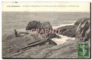 Penmarch Old Postcard Rock of Saint Guenole or were abducted the five victims...