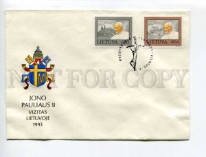 406605 Lithuania 1993 Visit of Pope John Paul II to Lithuania First Day COVER