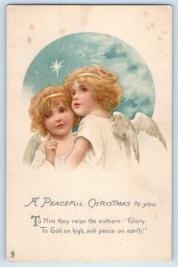c1910's Christmas Angels Glory To God On High And Peace On Earth Posted Postcard