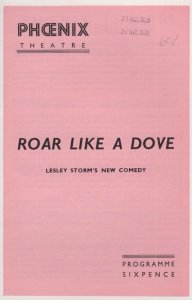 Roar Like A Dove John McCallum Comedy Jean Dixon Theatre Programme