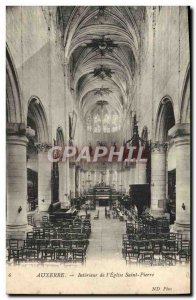 Old Postcard Auxerre Interior L & # 39Eglise Saint Pierre