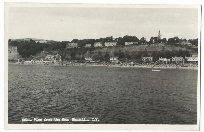 Isle of Wight View From The Sea Shanklin RP PPC Unposted by Nigh