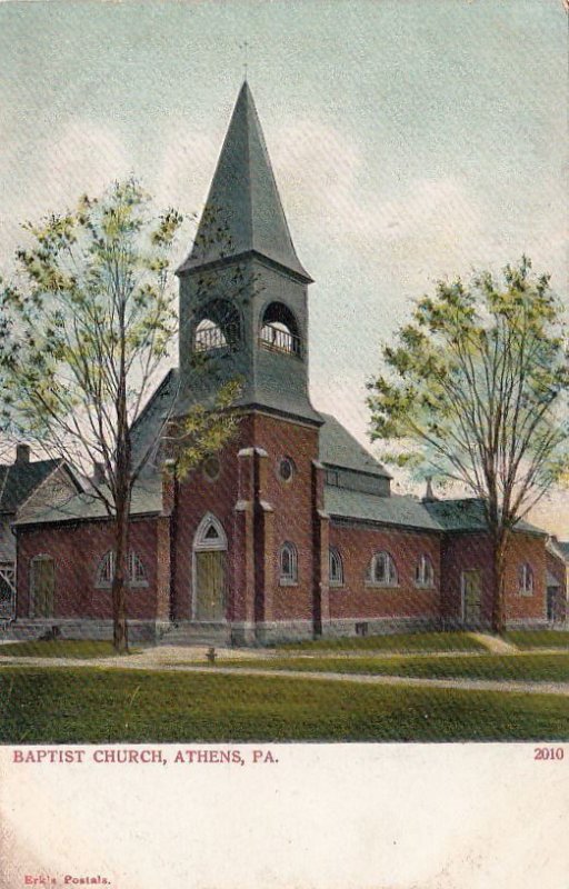 Postcard Baptist Church Athens PA