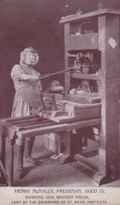 St Brides Institute London Woodwork Pressman OAP Industry Antique Postcard