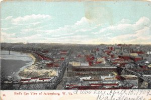 Parkersburg West Virginia c1910 Postcard Birdseye View Aerial View