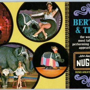 c1970s Reno, NV Nugget Casino Bertha Tina Elephants Show Multi Oversized PC 8P