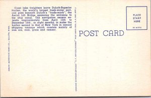 Postcard BOAT SCENE Duluth Minnesota MN AN9890