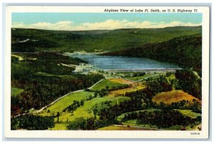 c1940 Airplane View Lake Fort Smith Highway Arkansas AR Vintage Antique Postcard