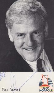 Paul Barnes Radio Norfolk DJ Hand Signed Photo