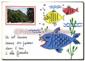 Postcard Modern Like fish in the water in La Garde