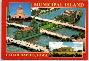 Postcard - Municipal Island - Cedar Rapids, Iowa