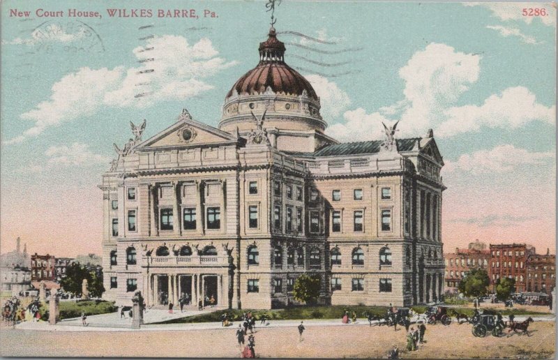 Postcard New Court House Wilkes Barre PA 1908